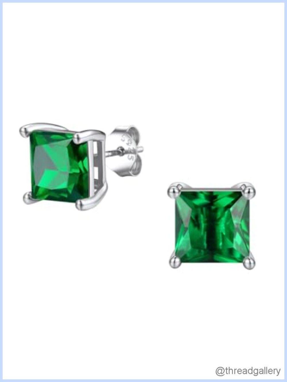 Birthstone Stud Earrings AAAA+ Cubic Zirconia Silver Plated Screw Back